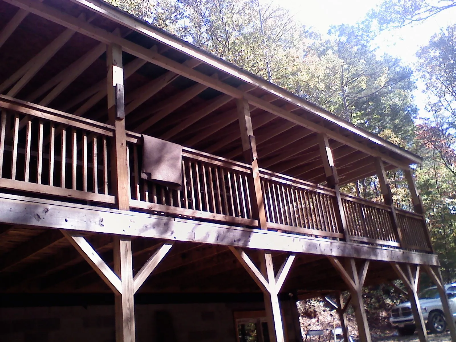 Timber framing under a new elevated porch and deck — Roof Leak Repair in Upper Black Eddy by Roofing Brothers